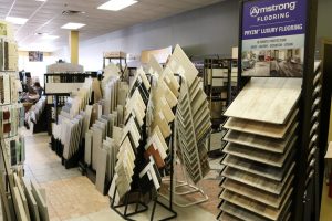Different flooring types in a store